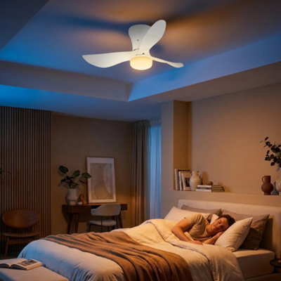 Briloner Mains-powered LED White CCT Remote Control Ceiling Fan Light (Dia)78cm