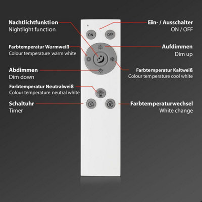 Briloner Mains-powered LED White Dimmable LED Panel