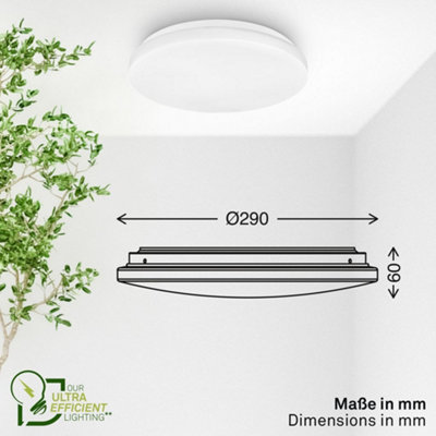 Briloner White LED Ceiling Light Lamp 8W 1700lm Ultra Efficient Living Room Hallway 290mm