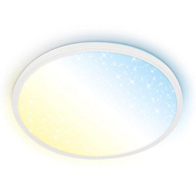 Briloner White LED Ceiling Light Lamp Living Room Dimmable Starry Sky Effect CCT 375mm