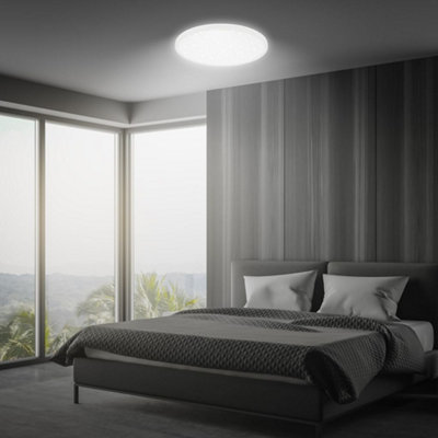 Briloner White LED Ceiling Light Lamp Living Room Dimmable Starry Sky Effect CCT 375mm