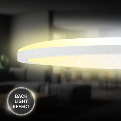 Briloner White LED Ceiling Light Lamp Living Room Dimmable Starry Sky Effect CCT 375mm