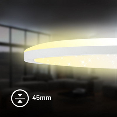 Briloner White LED Ceiling Light Lamp Living Room Dimmable Starry Sky Effect CCT 375mm