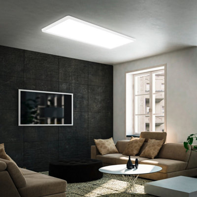 Briloner White LED Panel Backlight Effect Ceiling Light 58cm, 22W, 4000K, 3000lm