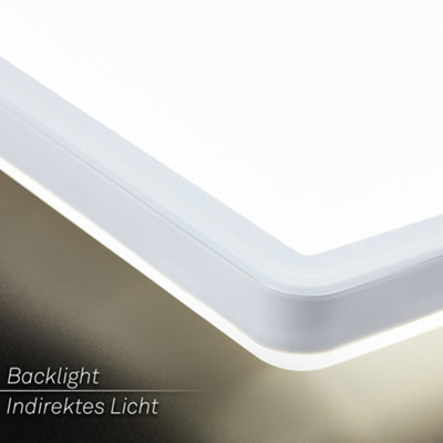 Briloner White LED Panel Backlight Effect Ceiling Light 58cm, 22W, 4000K, 3000lm