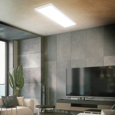 Briloner White LED Panel Backlight Effect Ceiling Light 58cm, 22W, 4000K, 3000lm