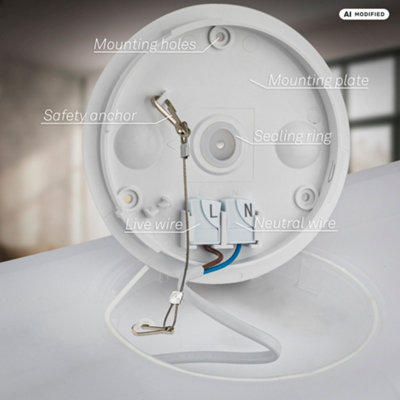 Briloner White LED Panel Backlight Effect Ceiling Light 58cm, 22W, 4000K, 3000lm