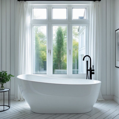 Brisa Glossy Asymmetrical Freestanding Acrylic Bathtub 170 x 80cm