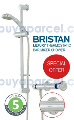 Bristan Artisan Replacement Thermostatic Bar Mixer Shower + Riser Rail Kit