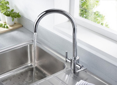 Bristan Auroraan Kitchen Sink Mixer Tap Double Lever Modern EasyFit Chrome