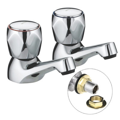 Bristan Club Pillar Taps Utility Basin Taps Chrome Plated with Metal Heads