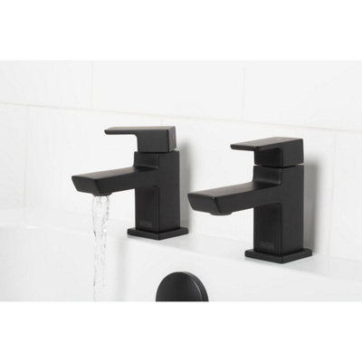 Bristan Cobalt Bath Pillar Taps - Black