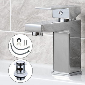 Bristan Edge Waterfall Cloakroom Basin Mixer Tap Sink Mono Bathroom + Waste