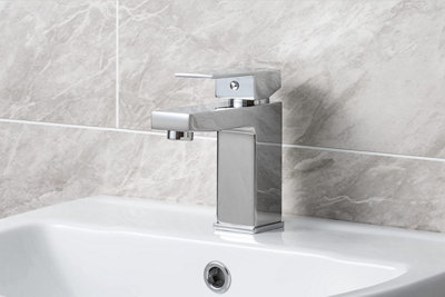 Bristan Edge Waterfall Cloakroom Basin Mixer Tap Sink Mono Bathroom + Waste