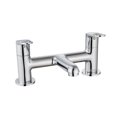 Bristan Iris Bath Filler Chrome Taps Deck Mount Bathroom Tap