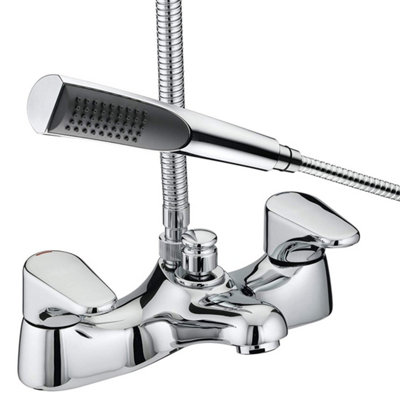Bristan Jute Bathroom Chrome Bath Shower Mixer Tap + Shower Head Deck ...