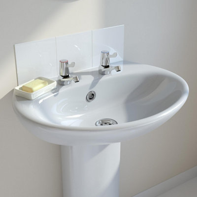 Bristan Lever Basin Pillar Taps Utility Taps Chrome Plated 1/2" Metal Back Nut