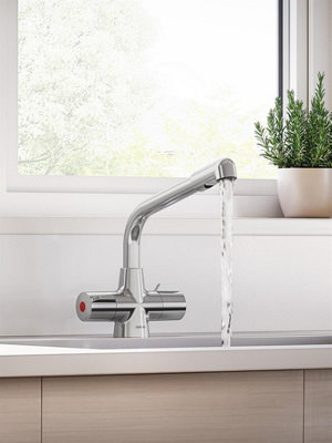 Bristan Manhatan Kitchen Sink Mixer Tap Double Lever Modern Easyfit Chrome