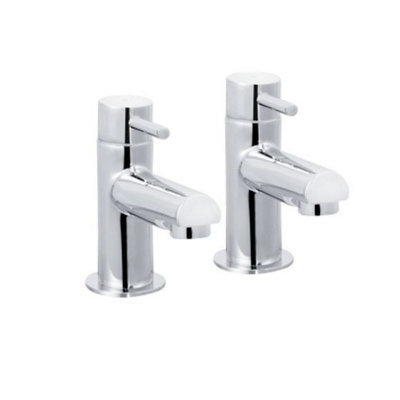 Bristan Mios 3/4 inch Bath Taps Chrome Pair Deck Mount Bathroom Tap Sinks Shower