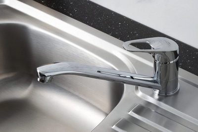 Bristan Monbloc Kitchen Sink Mixer Tap Single Lever Swivel Spout Chrome + Flexi