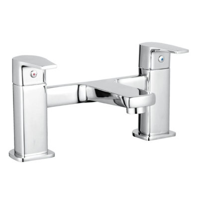 Bristan Niva Bath Filler Chrome Taps Deck Mount Bathroom Tap