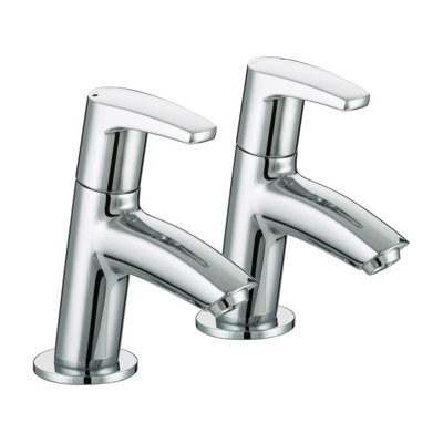 Bristan Orta 1/2 Chrome Basin Taps Pair Deck Mount Bathroom Tap Sinks Ceramic