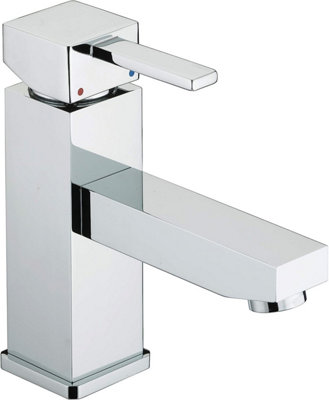 Bristan QD EBAS C Quadrato Basin Mixer Tap Eco + Click Pop Up Waste Chrome Price Comparisons | Compare The Build
