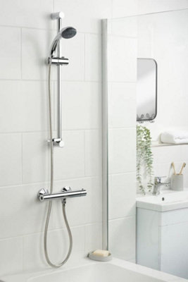 Bristan Thermostatic Bar Mixer Shower Round Chrome Exposed Valve Twin