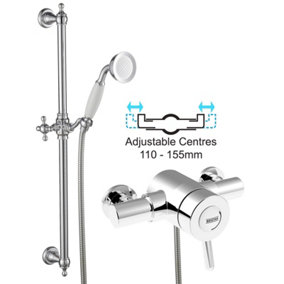 Bristan Traditional Dual Control Thermostatic Mixer Shower 110mm 155mm + Kit