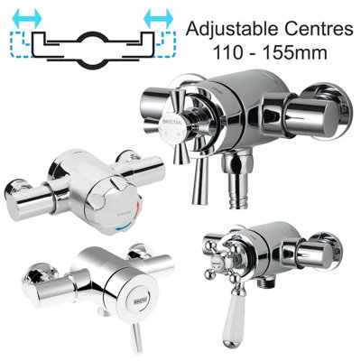 Bristan Traditional Exposed Thermostatic Mixer Lever Shower Valve 110mm 155mm