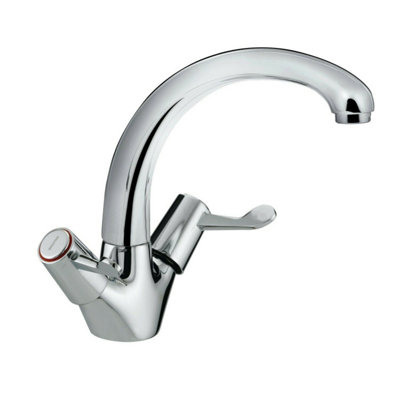 Bristan Value Kitchen Sink Mixer Tap Double Lever Single Flow Chrome