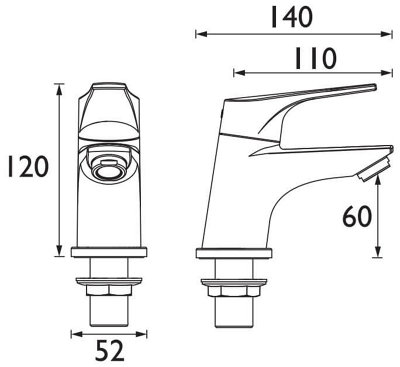 Bristan VT2 Vantage Bath Filler Tap - Chrome Finish, Ceramic Cartridges, With Metal Fixings & 5 Year Warranty