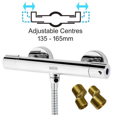 Bristan Zing Thermostatic Bar Mixer Valve Shower Cool Touch 135 - 165mm  Centres