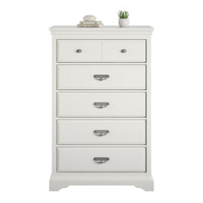 Bristol 5 drawer dresser in white