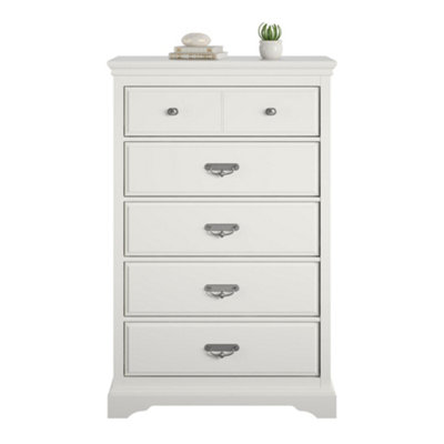 Bristol 5 Drawer Dresser White