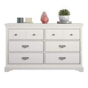 Bristol 6 drawer dresser in white