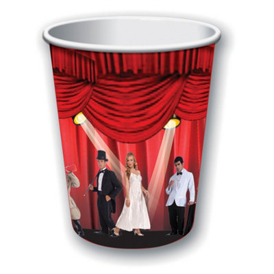 Bristol Novelty At the Movies Party Cups (Pack of 8) Multicoloured