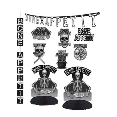 Bristol Novelty Bone Appetit Decorating Kit White/Black (One Size)