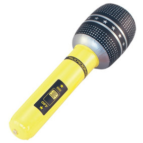 Bristol Novelty Inflatable Microphone Yellow/Black/Silver (40cm)