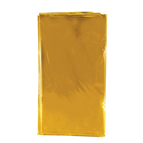 Bristol Novelty Metallic Table Cover Gold (135x270cm)