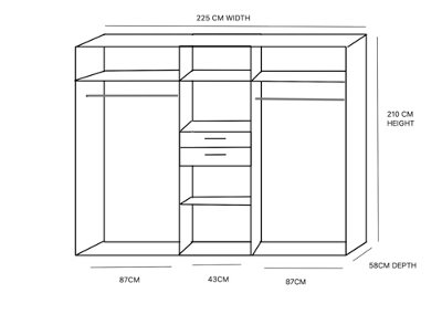 BRISTOL Oak And Graphite 5 Door wardrobe