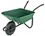 Bristol Shire Heavy-Duty Green Wheelbarrow With 120kg/90l Capacity, Strong Plastic Pan, Puncture-Proof Wheel, Anti-Slip Handles