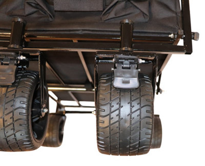 Bristol Tool Company Foldable Hand Cart, Large Solid Wheels, Deep Basket, Soft Grip Loop Handle, 80kg Capacity, Black
