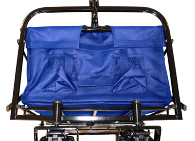 Bristol Tool Company Foldable Hand Cart, Large Solid Wheels, Deep Basket, Soft Grip Loop Handle, 80kg Capacity, Blue