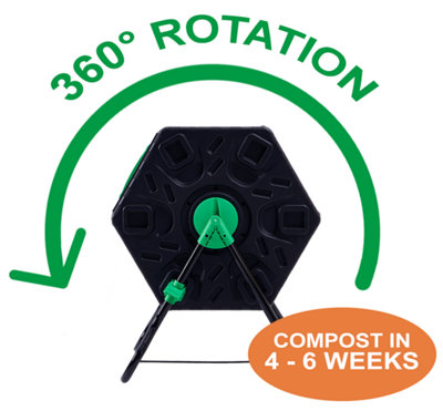 Bristol Tool Company Garden Compost Bin Tumbler 65 Litre, Odour Free ...
