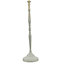 Britalia BRJOA422 Soft White Vintage Metal Lathe Turned Tall Candlestick Table Lamp with Linen Tapered Drum Shade 59cm