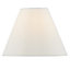 Britalia BRREG422 Matt White Wooden Vintage Rustic Candlestick Table Lamp with Cotton Fabric Tapered Shade 44cm