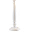 Britalia BRREG432 Matt White Tall Wooden Vintage Rustic Candlestick Table Lamp with Cotton Fabric Tapered Shade 52cm