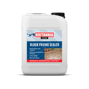Britannia Paints Block Paving Sealer Clear 20 litres - Protects & Enhances Patios & Pathways