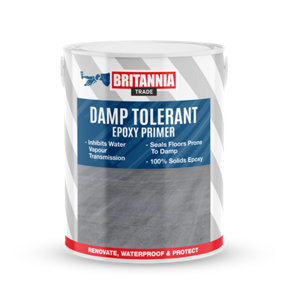 Britannia Paints Damp Tolerant Epoxy Primer Clear 4.5 kg -  Ideal for Sealing Floors Prone to Damp